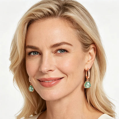 Emerald Bridal Drop Earrings