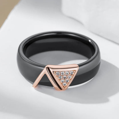 Black Ceramic Zircon Ring