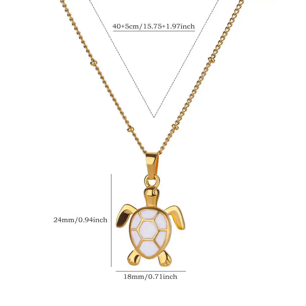 Coastal Turtle & Butterfly Charm Necklace