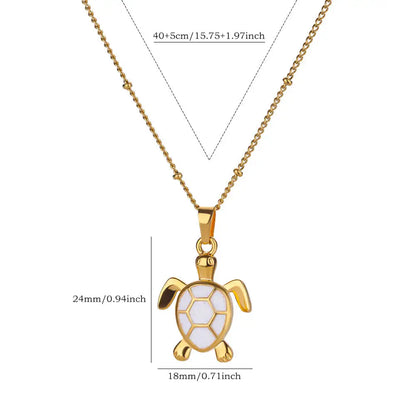 Coastal Turtle & Butterfly Charm Necklace