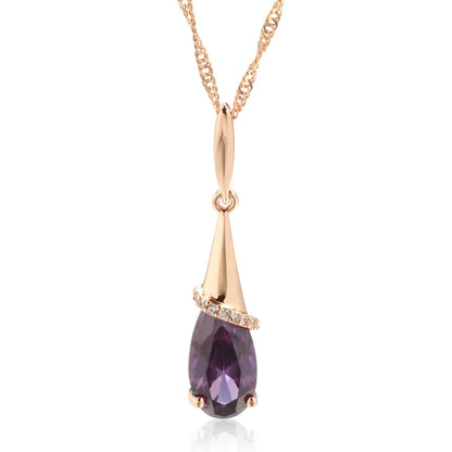 Amethyst Water-Drop Necklace