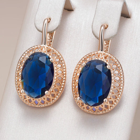 Sapphire Oval Bridal Earrings
