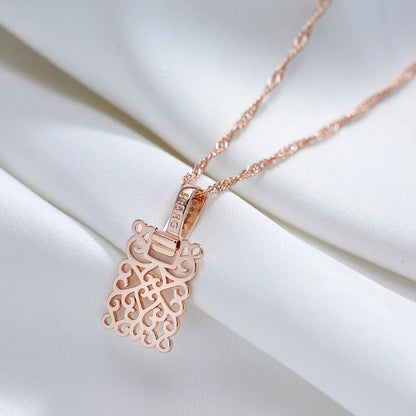 Vintage Square Long Pendant Necklace