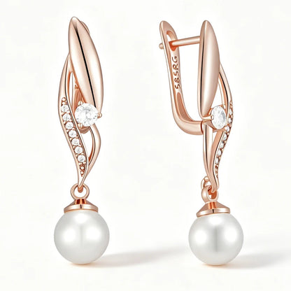 Geometric Pearl Drop Earrings