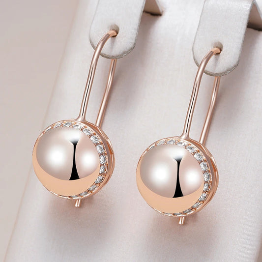 Sculptural Rose-Gold Drop Earrings