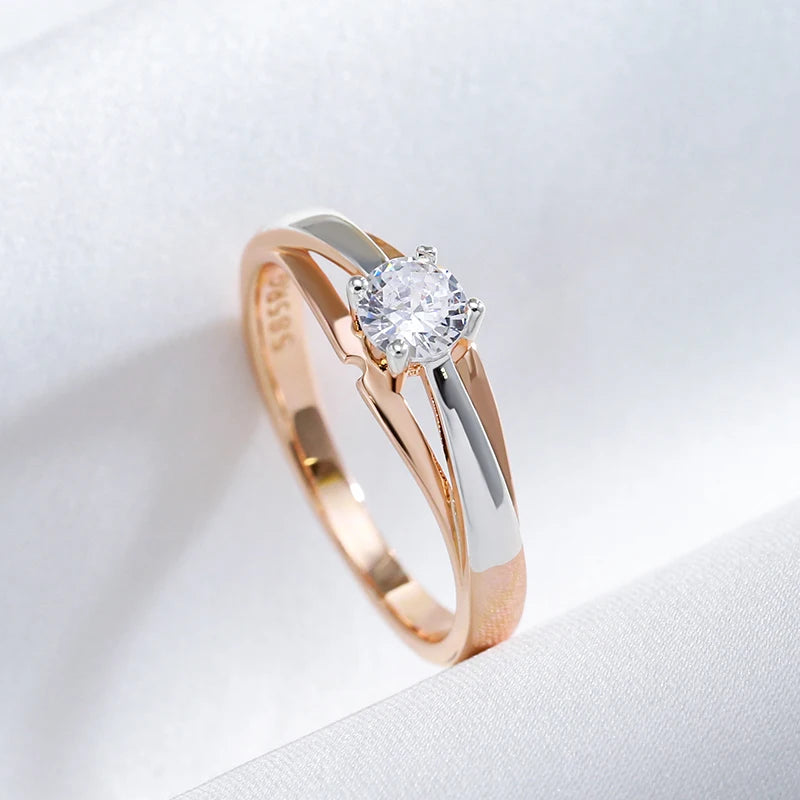 Slim Two-Tone Bridal Ring
