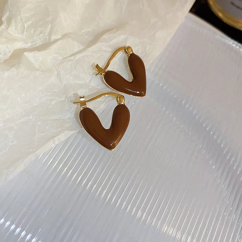 Sculpted Enamel U-Hoop Earrings