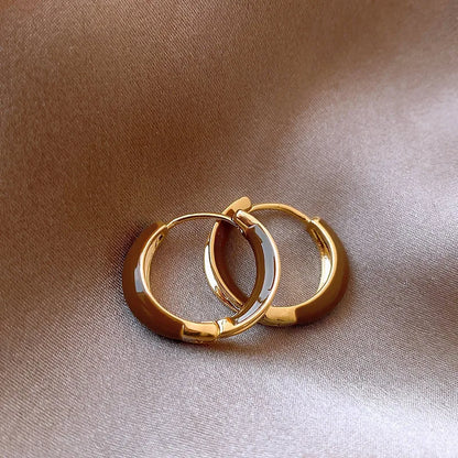 Sculpted Enamel U-Hoop Earrings