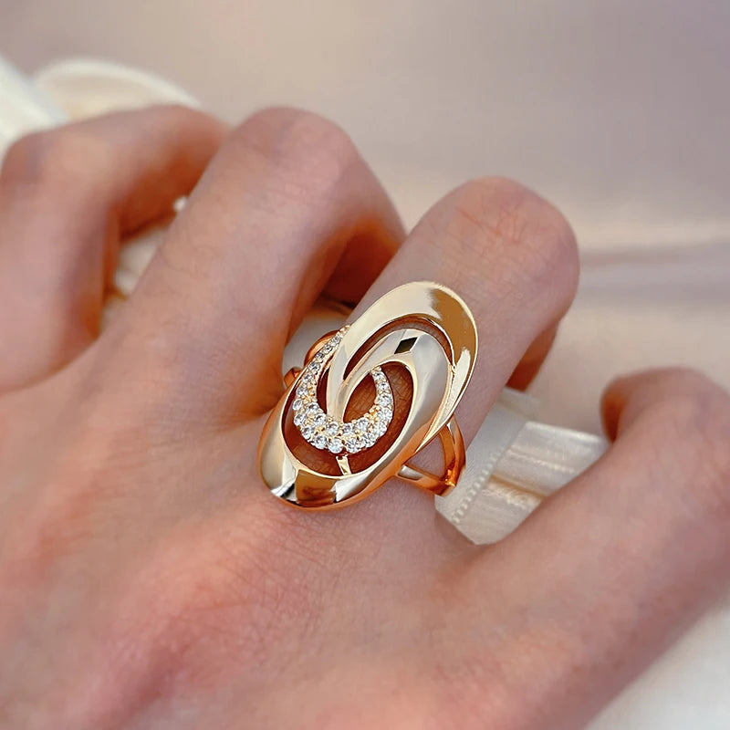 Minimalist Geometric Zircon Ring