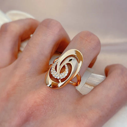 Minimalist Geometric Zircon Ring