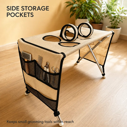Foldable Pet Grooming Stand with Hammock