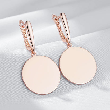 Sculptural Rose-Gold Round Drop Earrings