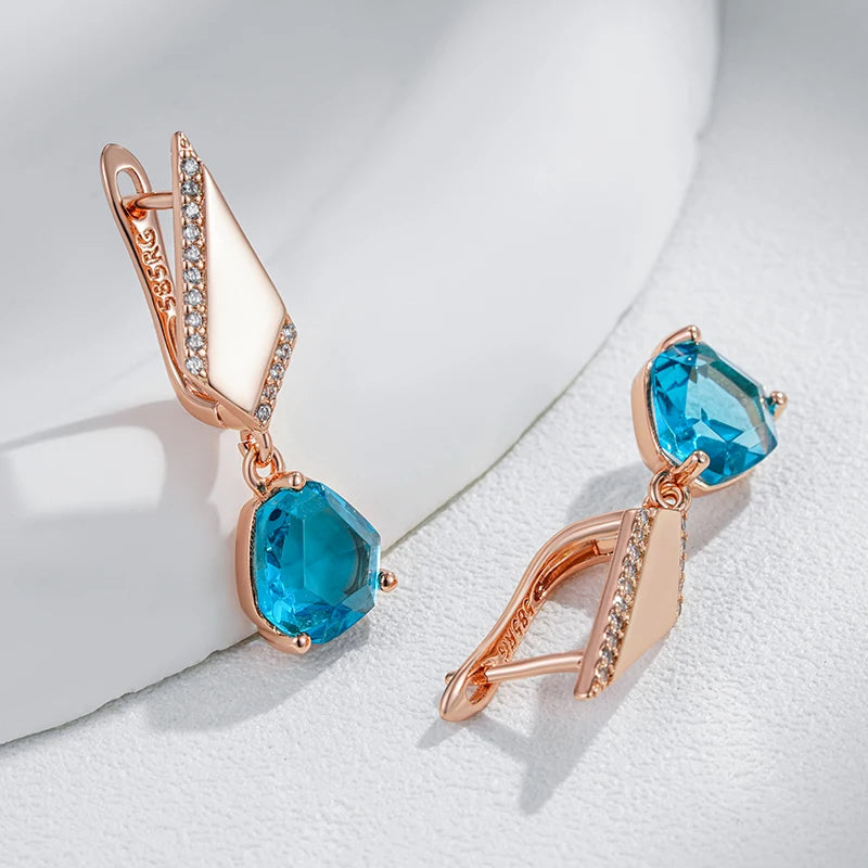 Modern Zircon Drop Earrings