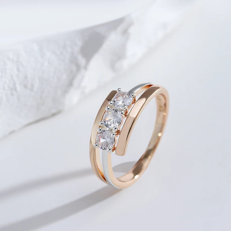 Triple White Zircon Bridal Ring