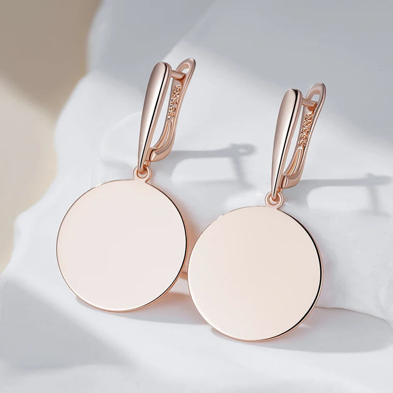 Sculptural Rose-Gold Round Drop Earrings