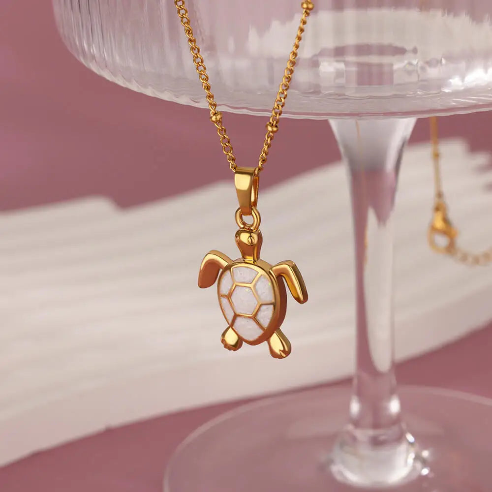 Coastal Turtle & Butterfly Charm Necklace