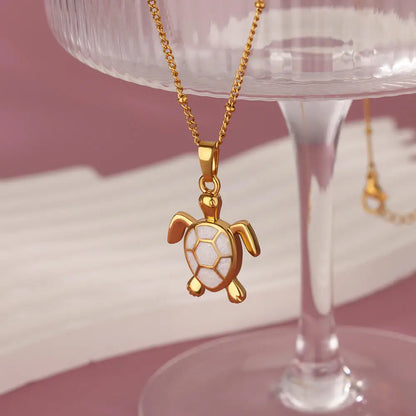 Coastal Turtle & Butterfly Charm Necklace
