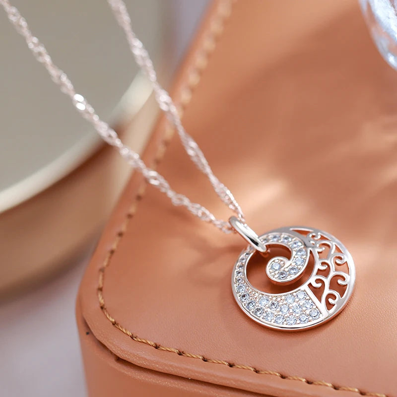 Crystal Flower Pendant Necklace