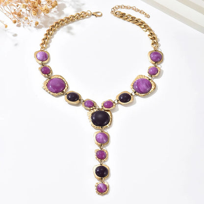 Sculptural Y-Link Pendant Necklace