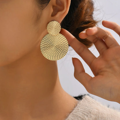 Sculptural Round Drop Earrings