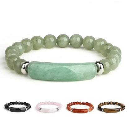 Natural stone bracelet central bar detail