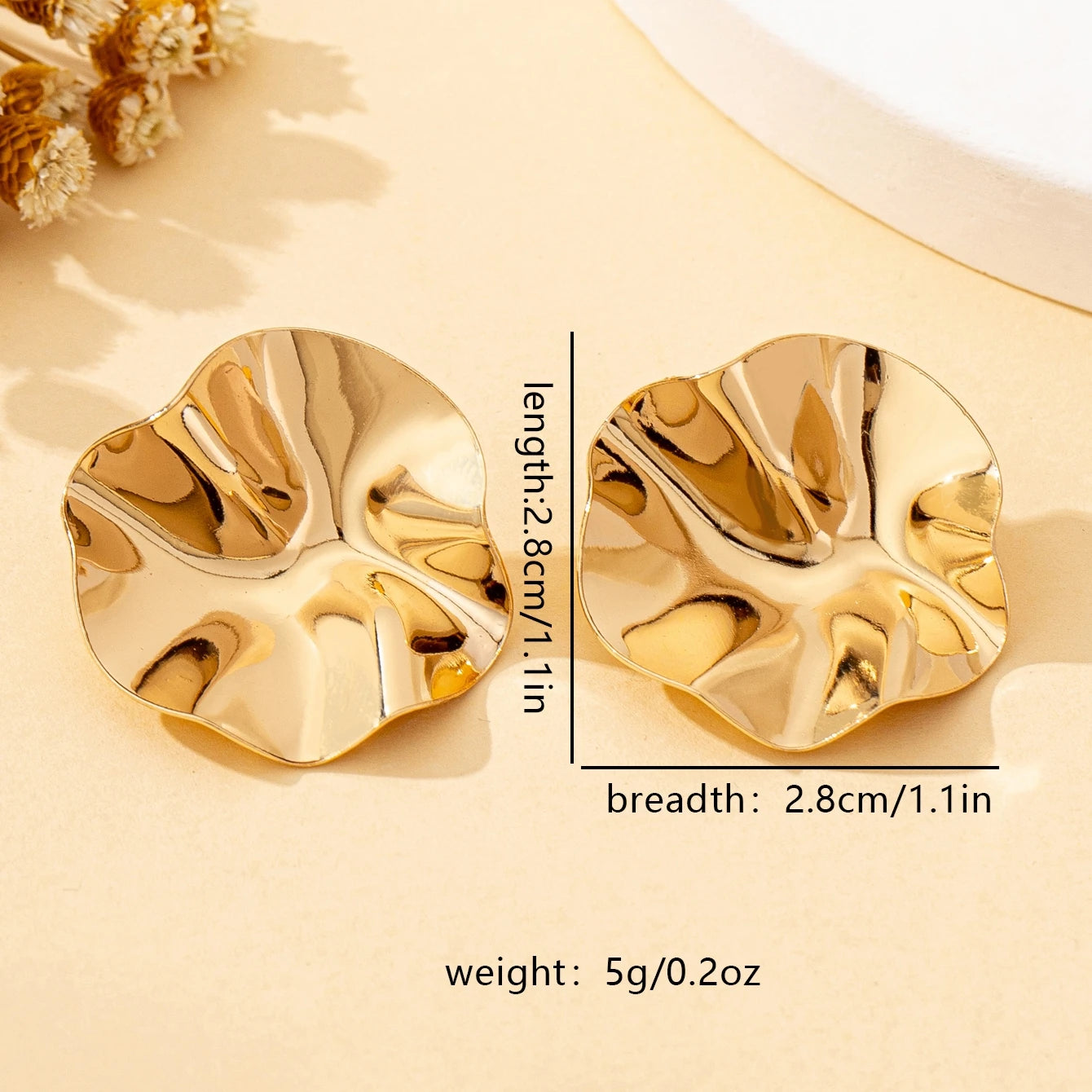 Sculptural Disc Stud Earrings