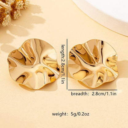 Sculptural Disc Stud Earrings