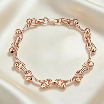 Rose gold dangle bracelet product presentation