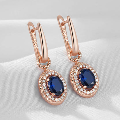 Sapphire Glow Zircon Drop Earrings