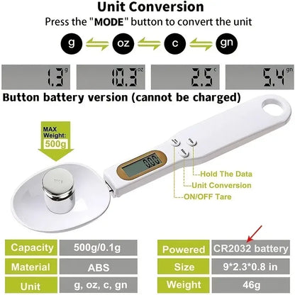 Precision Digital Kitchen Scale Spoon