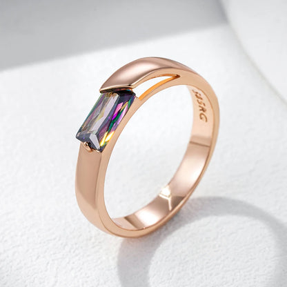 Aurora Square Zircon Ring