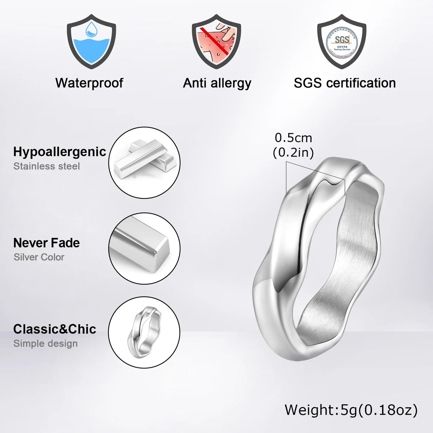 Oxidized Mobius Band Ring