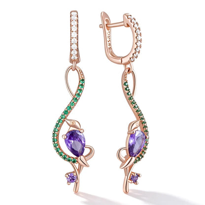 Amethyst Birdie Dangle Earrings