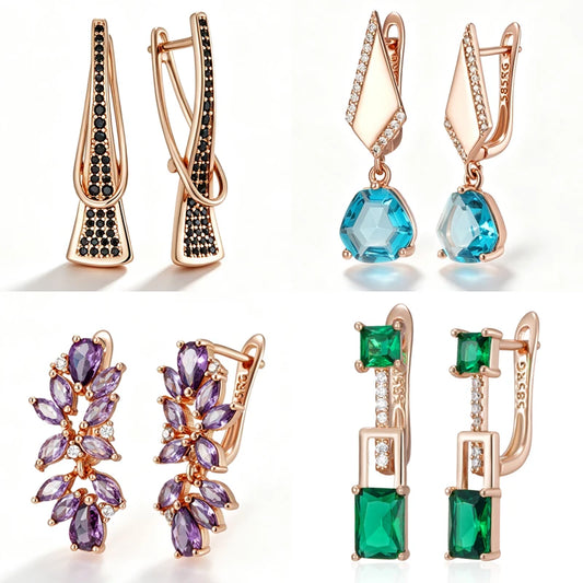 Modern Zircon Drop Earrings