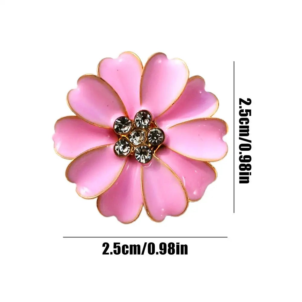 Rhinestone Flower Button Cover