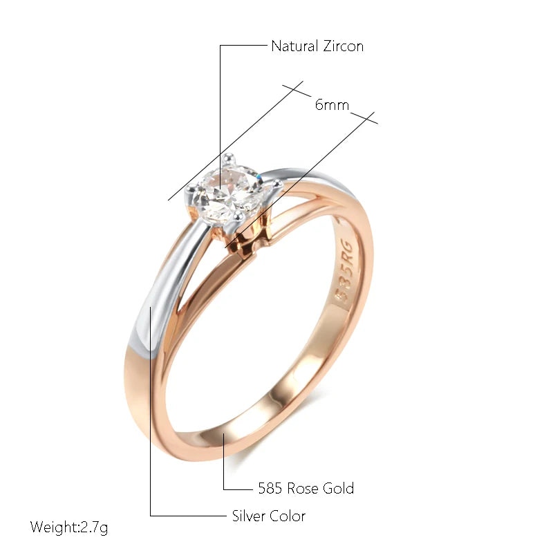 Slim Two-Tone Bridal Ring