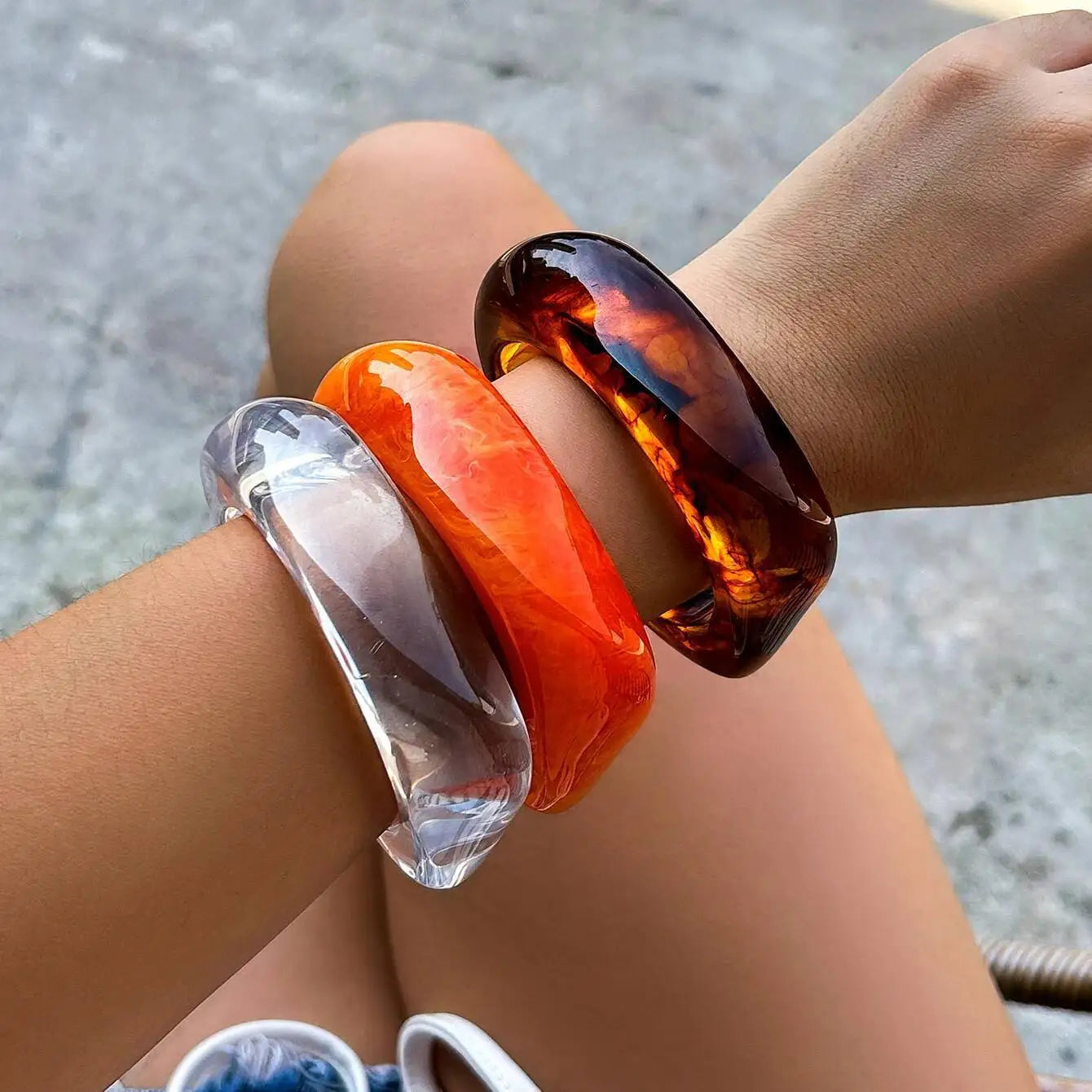 Sculptural Colour Resin Bangle