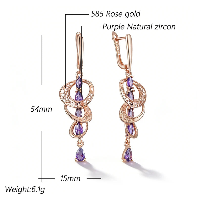 Amethyst Zircon Drop Earrings