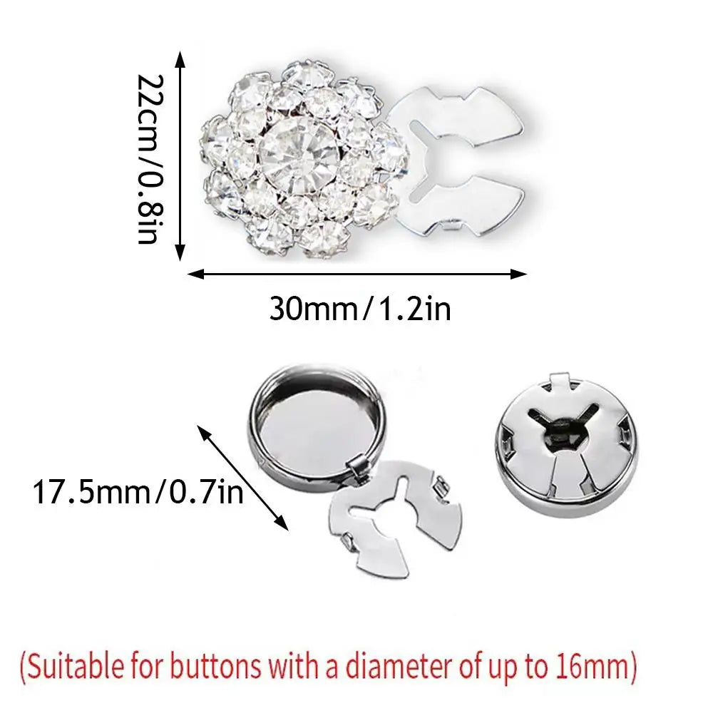 Crystal Button Covers — Set of 3