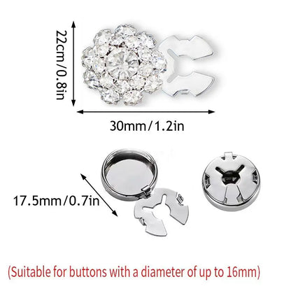 Crystal Button Covers — Set of 3