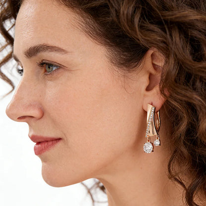 Radiant Zircon Dangle Earrings