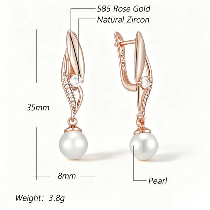 Geometric Pearl Drop Earrings