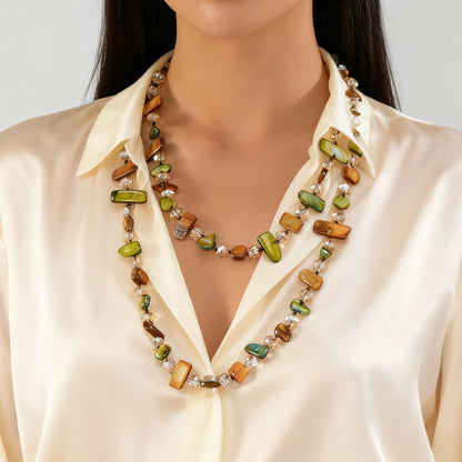 Mosaic Stone Layered Necklace