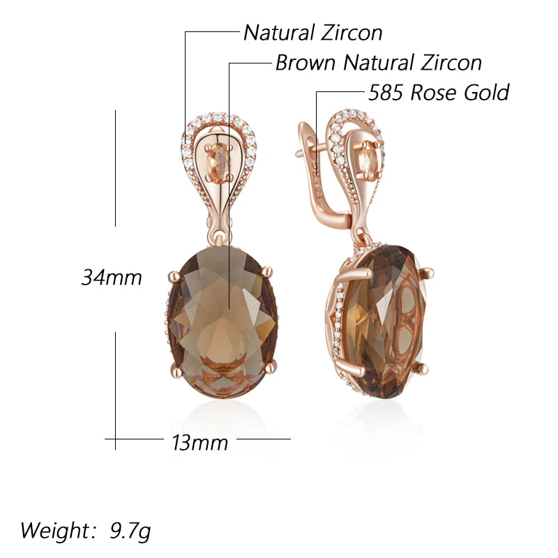 Cocoa Oval Zircon Earrings