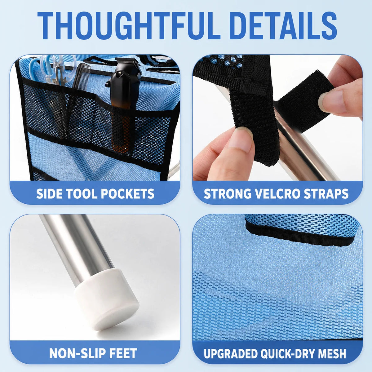 Foldable Pet Grooming Stand with Hammock