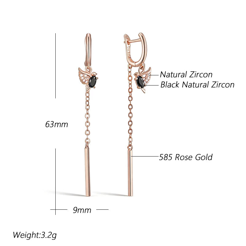Birdie Long Tassel Earrings