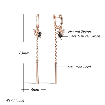 Birdie Long Tassel Earrings