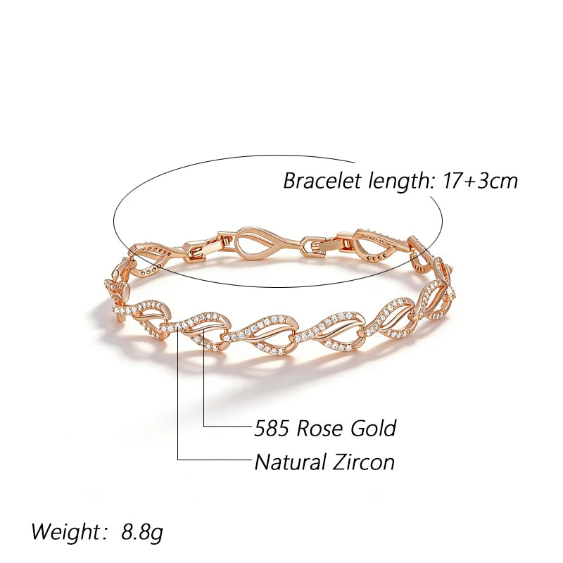 Rose Gold Heart Link Bracelet