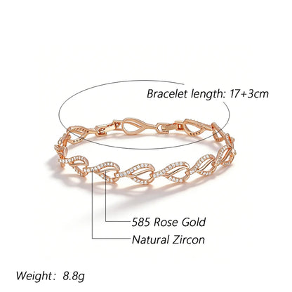 Rose Gold Heart Link Bracelet