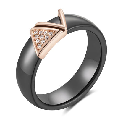 Black Ceramic Zircon Ring